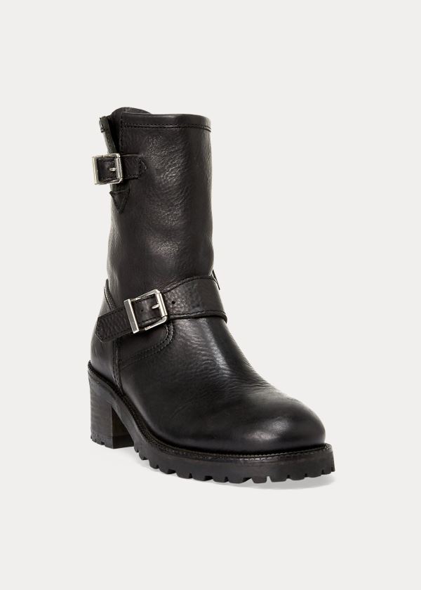 Botas Polo Ralph Lauren Mujer Negros - Payge Vachetta Leather - VQDFR2163